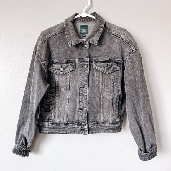 Wild Fable Grey Denim Jean Jacket Size Small - Picture 2 of 6